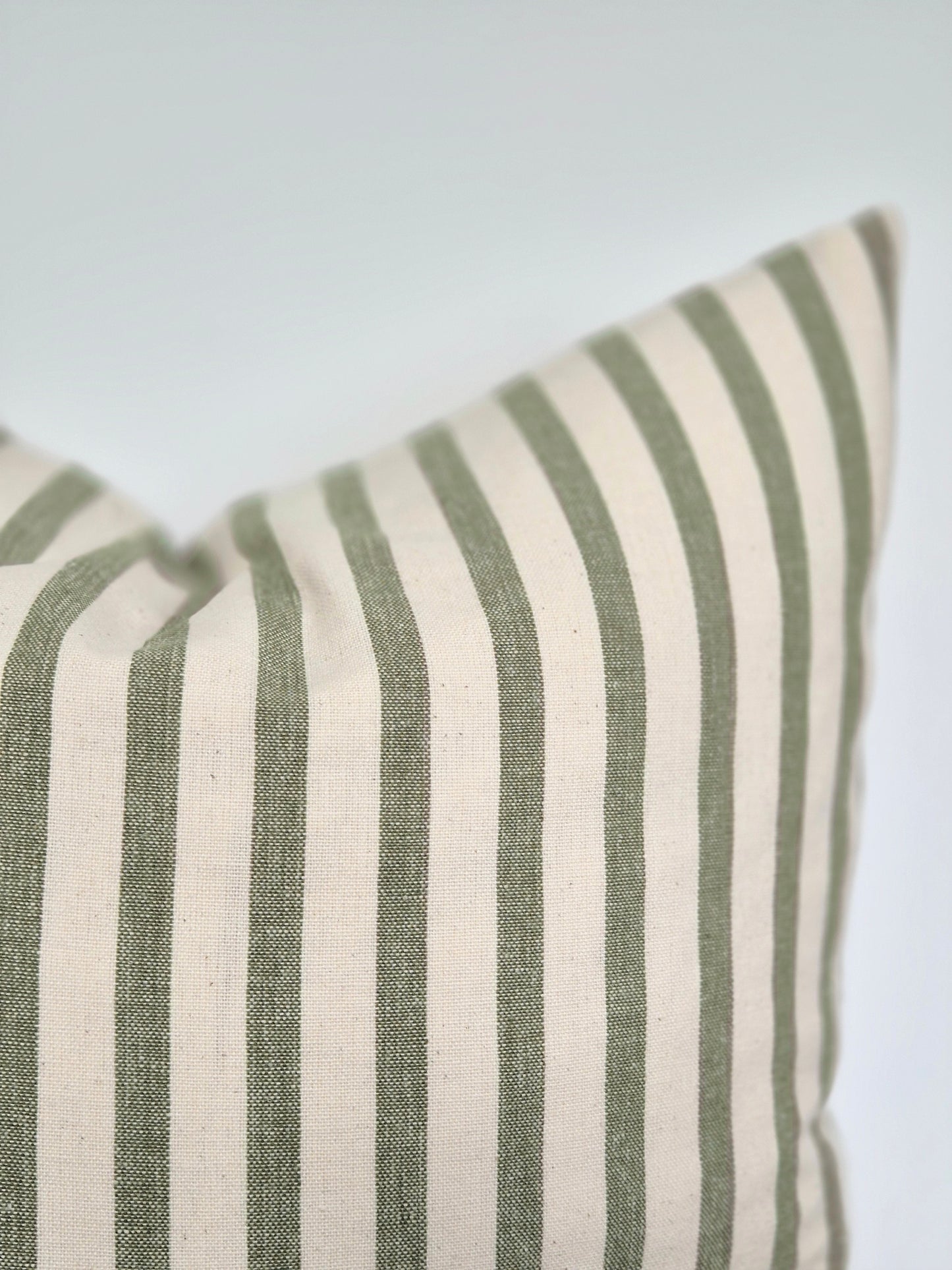 handmade green print natural linen cushions