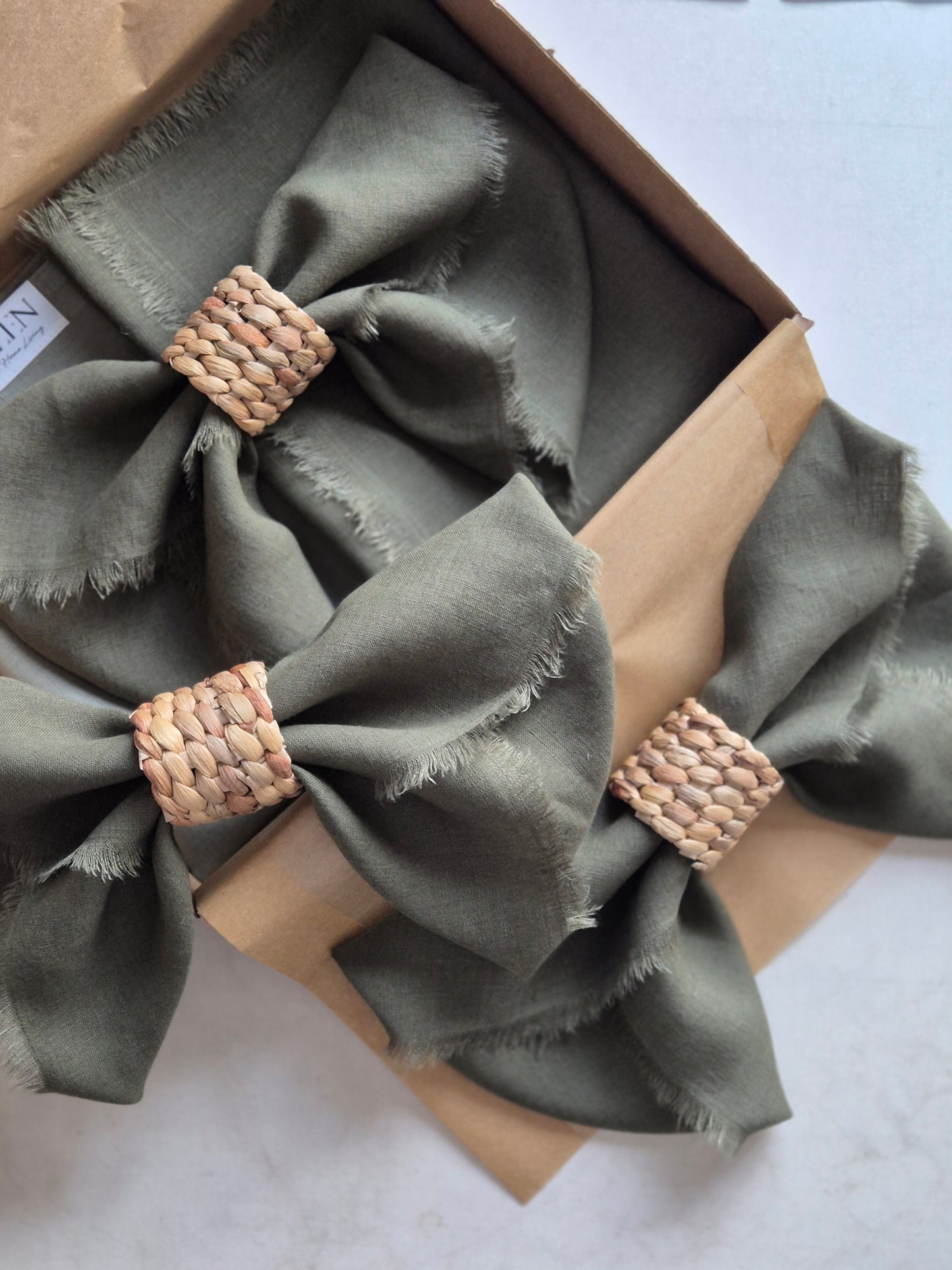 Linen Raw Edge Napkins | 21 colours