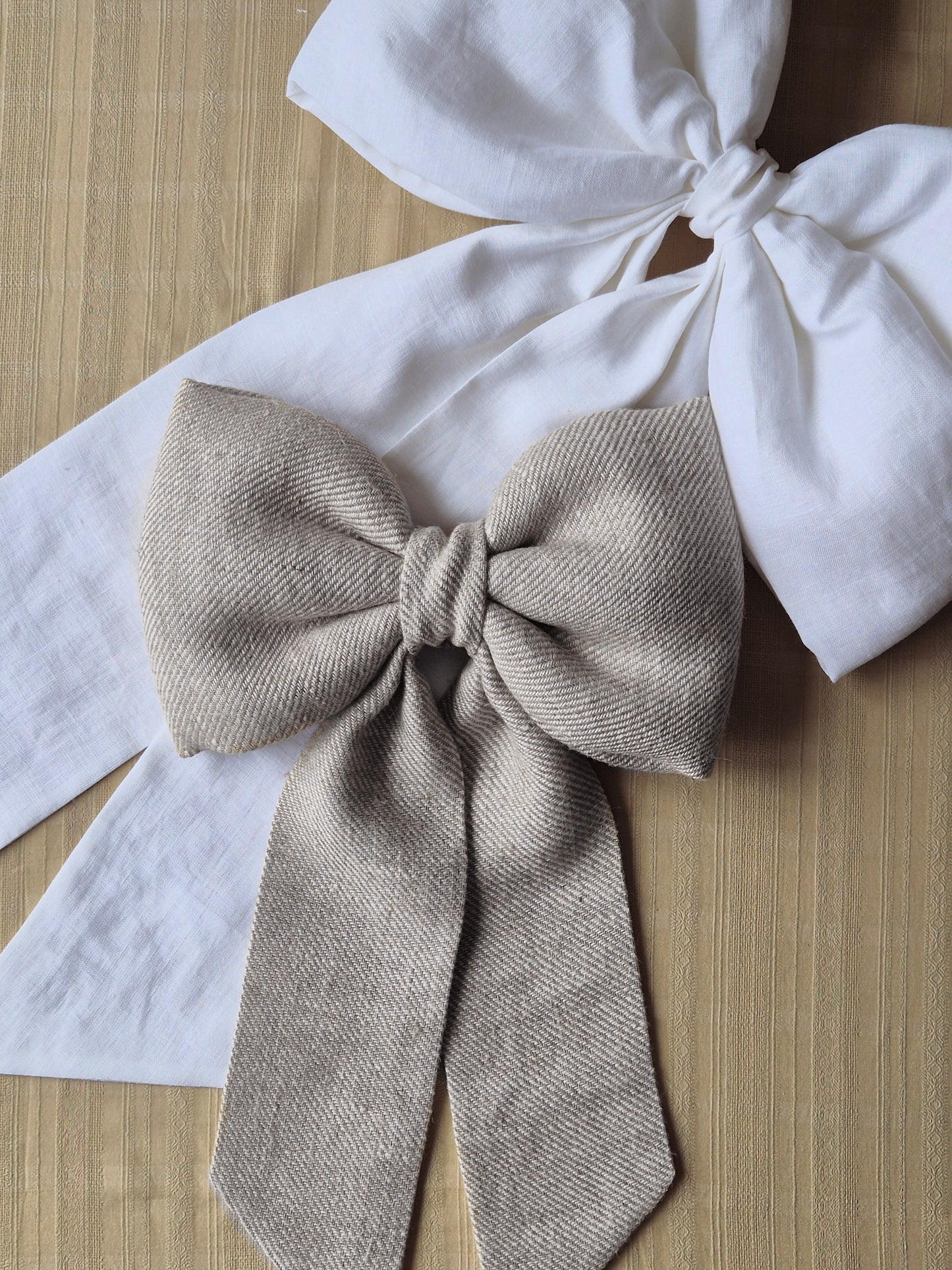 Mini Linen Bow | Astrid Oatmeal