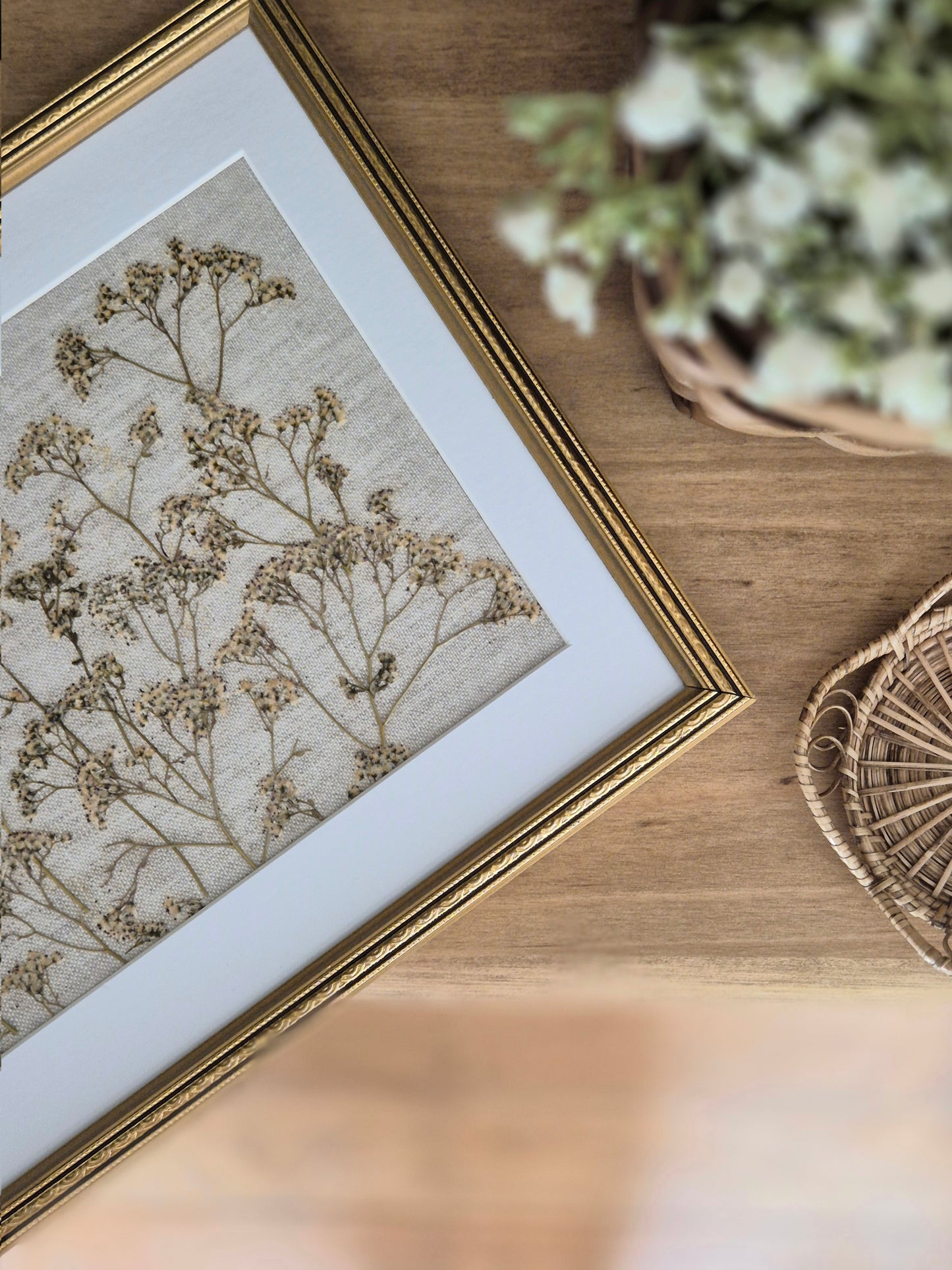pressed flower original framed art work