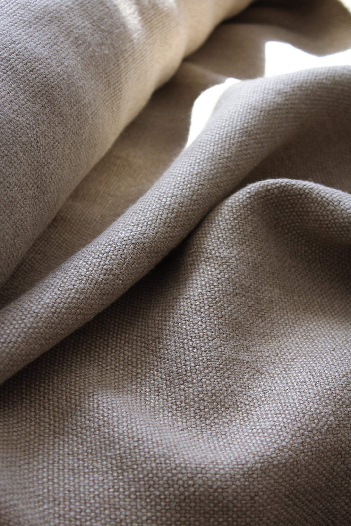 pure natural flax linen sand beige heavily woven texture heavy weight fabric