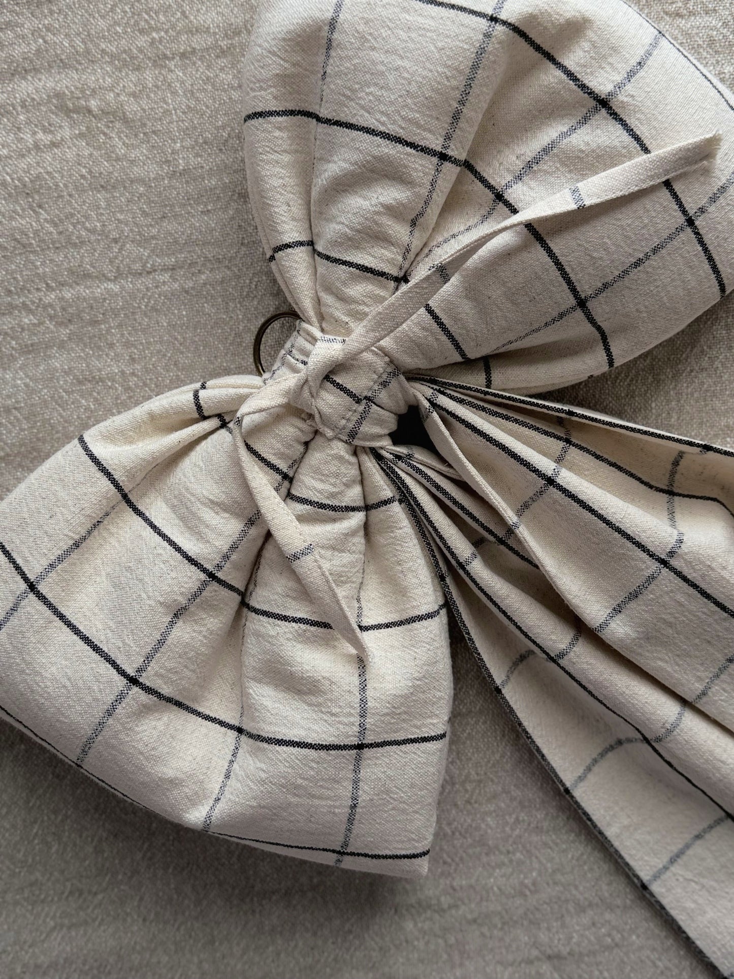 Oversized Linen Bow | Check