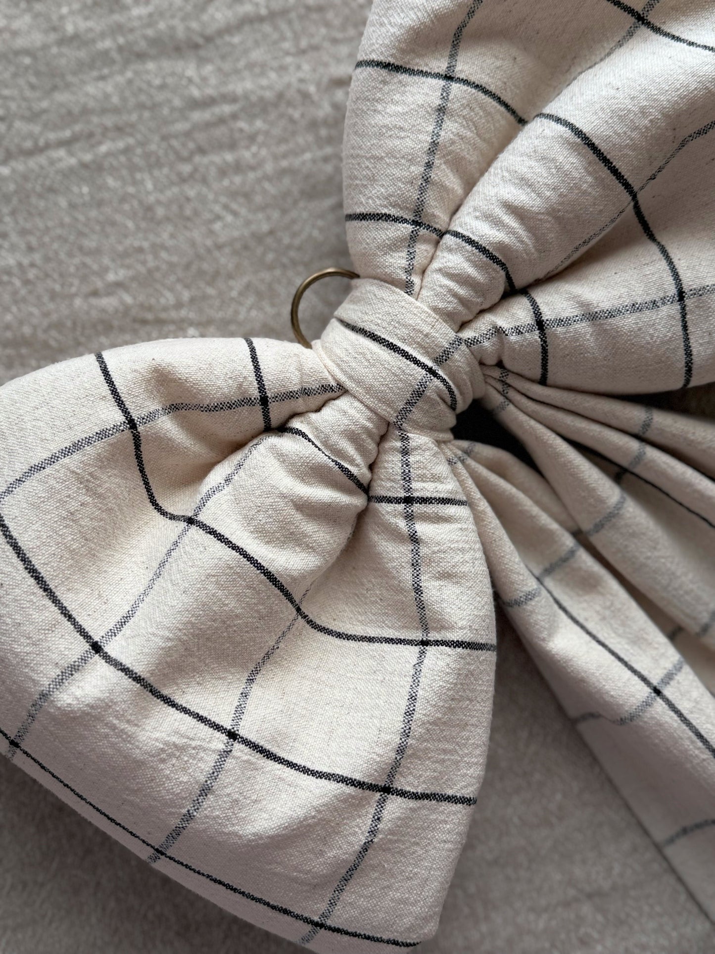 Oversized Linen Bow | Check