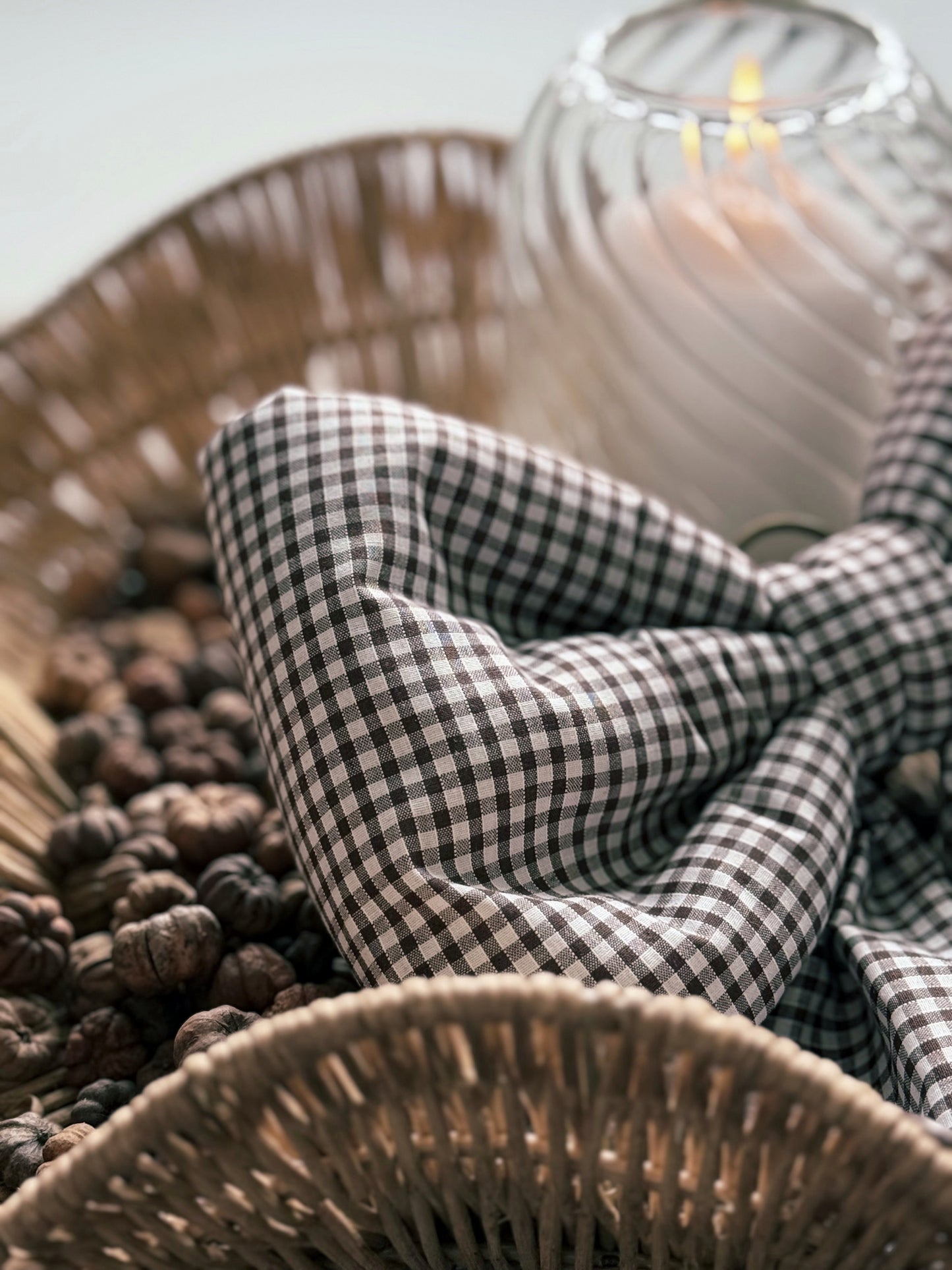 Mini Gingham Bow | Brown