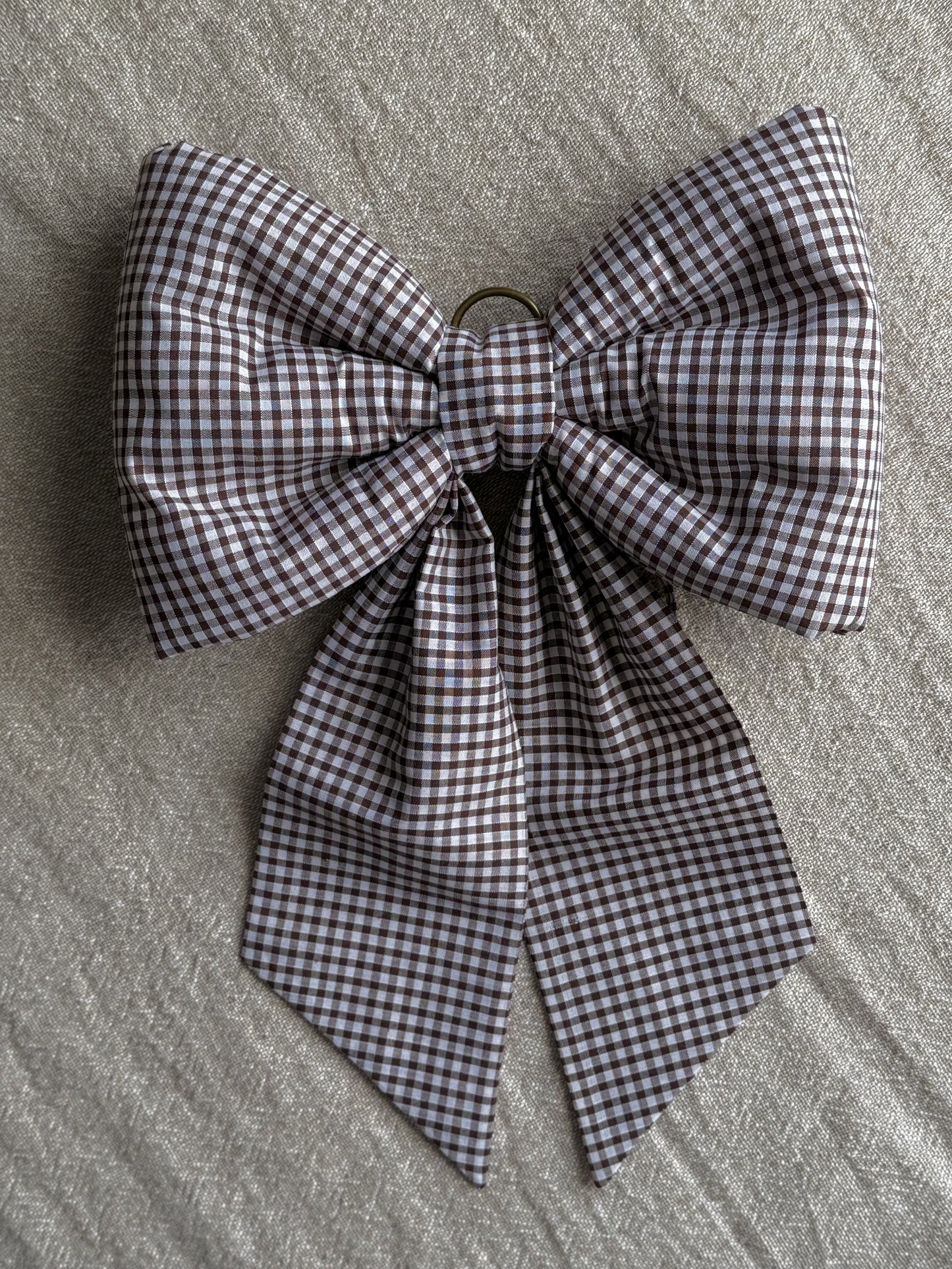 Mini Gingham Bow | Brown