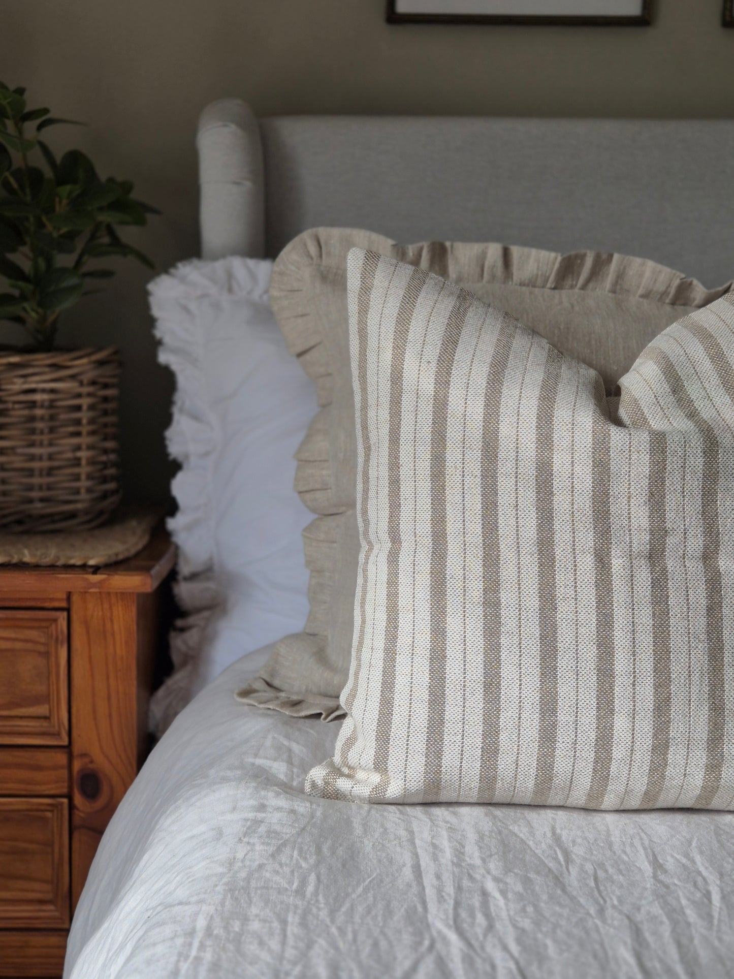 Freya Sand Linen Cushion Cover