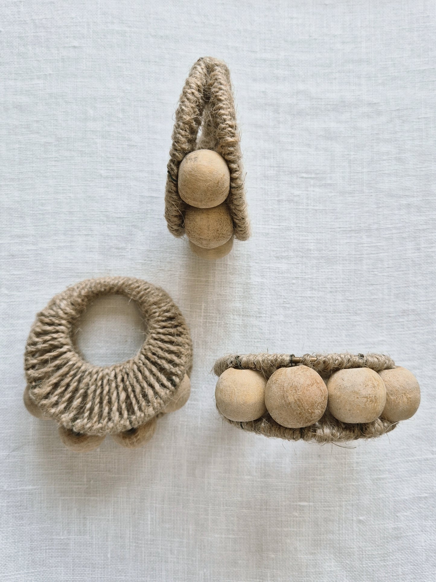 Wooden Bead Napkin Rings | Set of 2