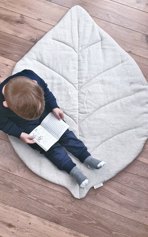Oatmeal Quilted Linen Leaf Mat - AVLEN