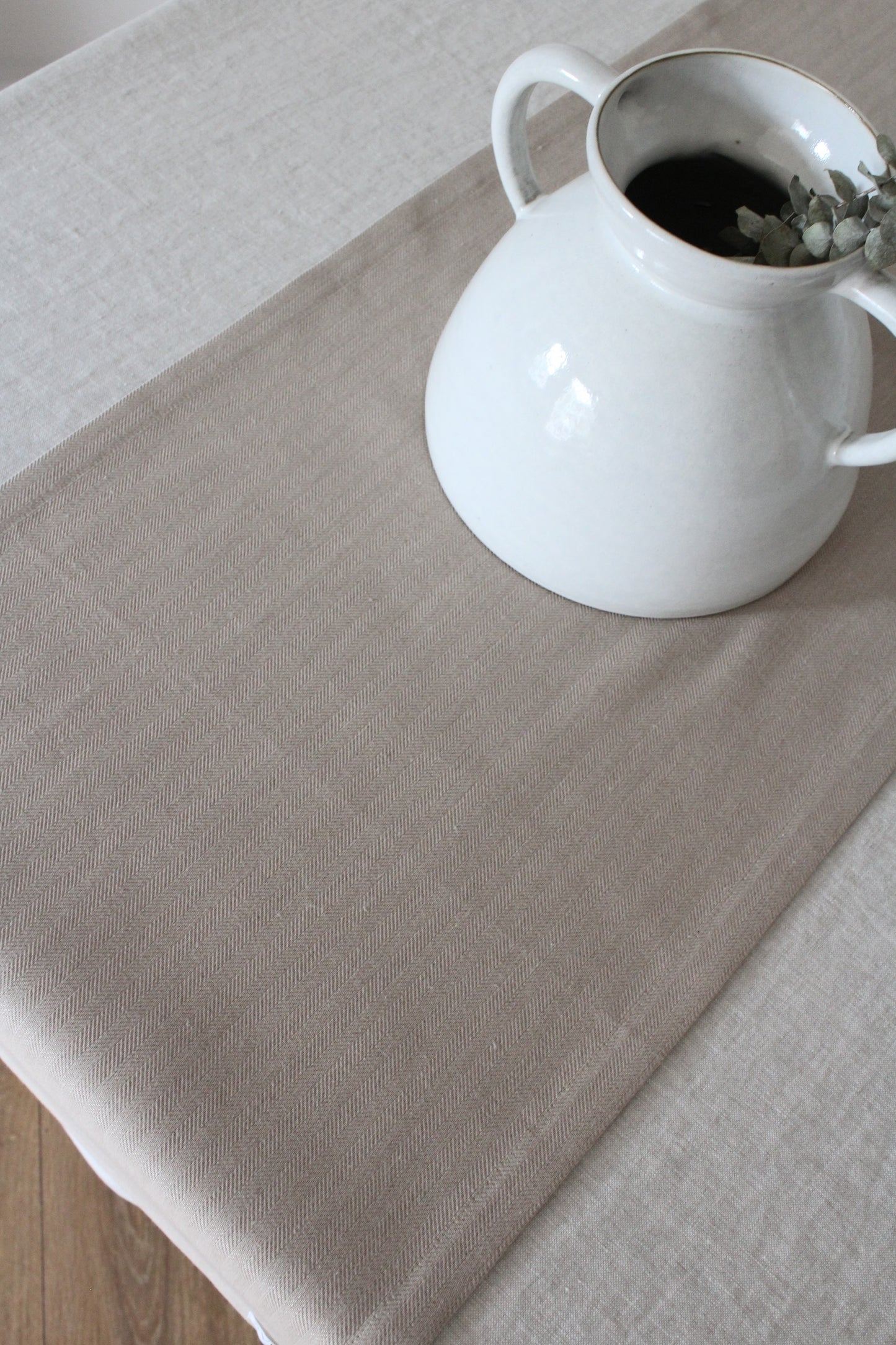 Linen Herringbone Table Runner | Taupe | LAST STOCK - AVLEN
