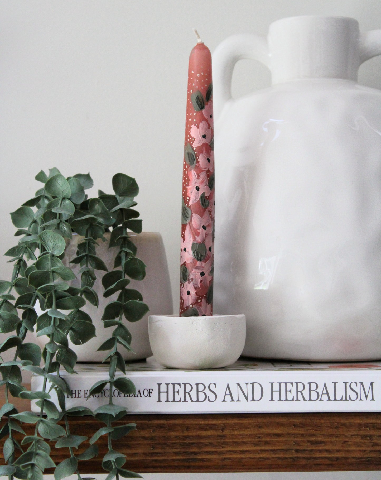 Pink Florals | Hand painted candle - AVLEN