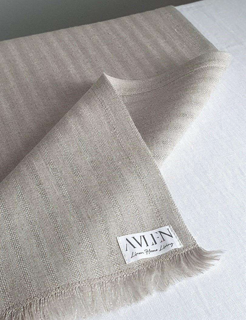 Linen Table Runner | Pia Stripe - AVLEN