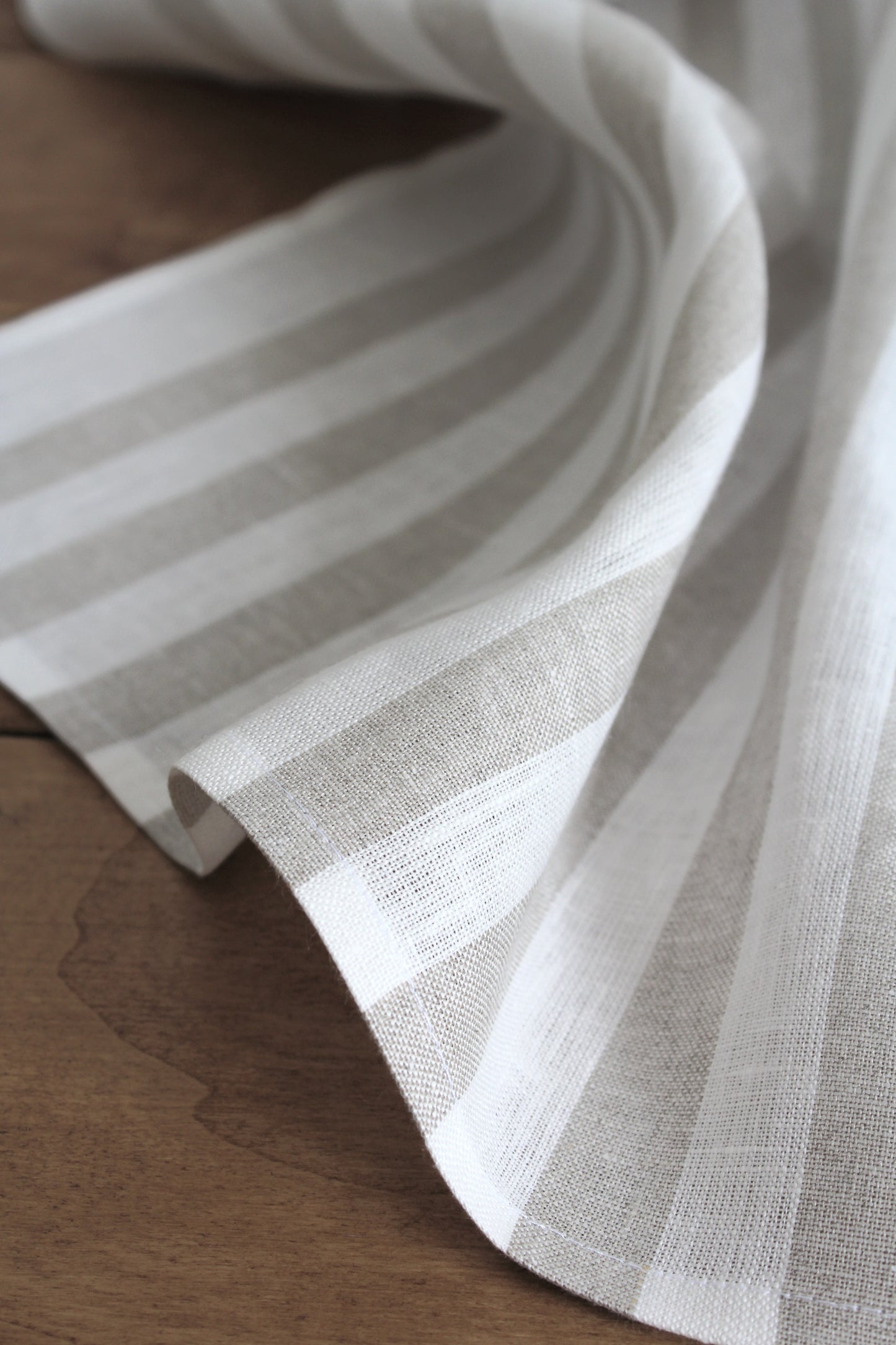 Linen Tea Towel | Thick Sand Stripe - AVLEN