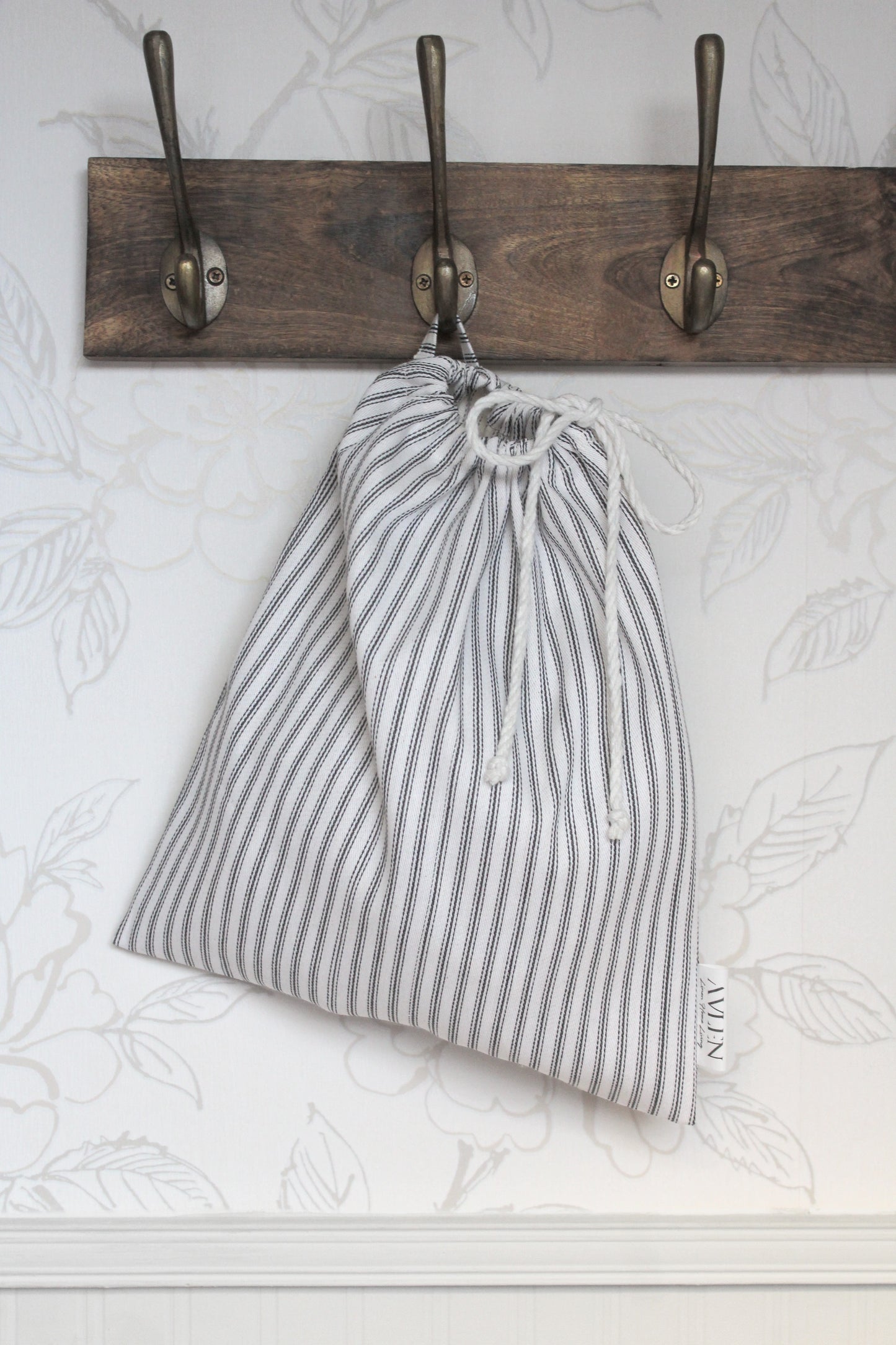 Drawstring Storage Bag | Ticking Stripe