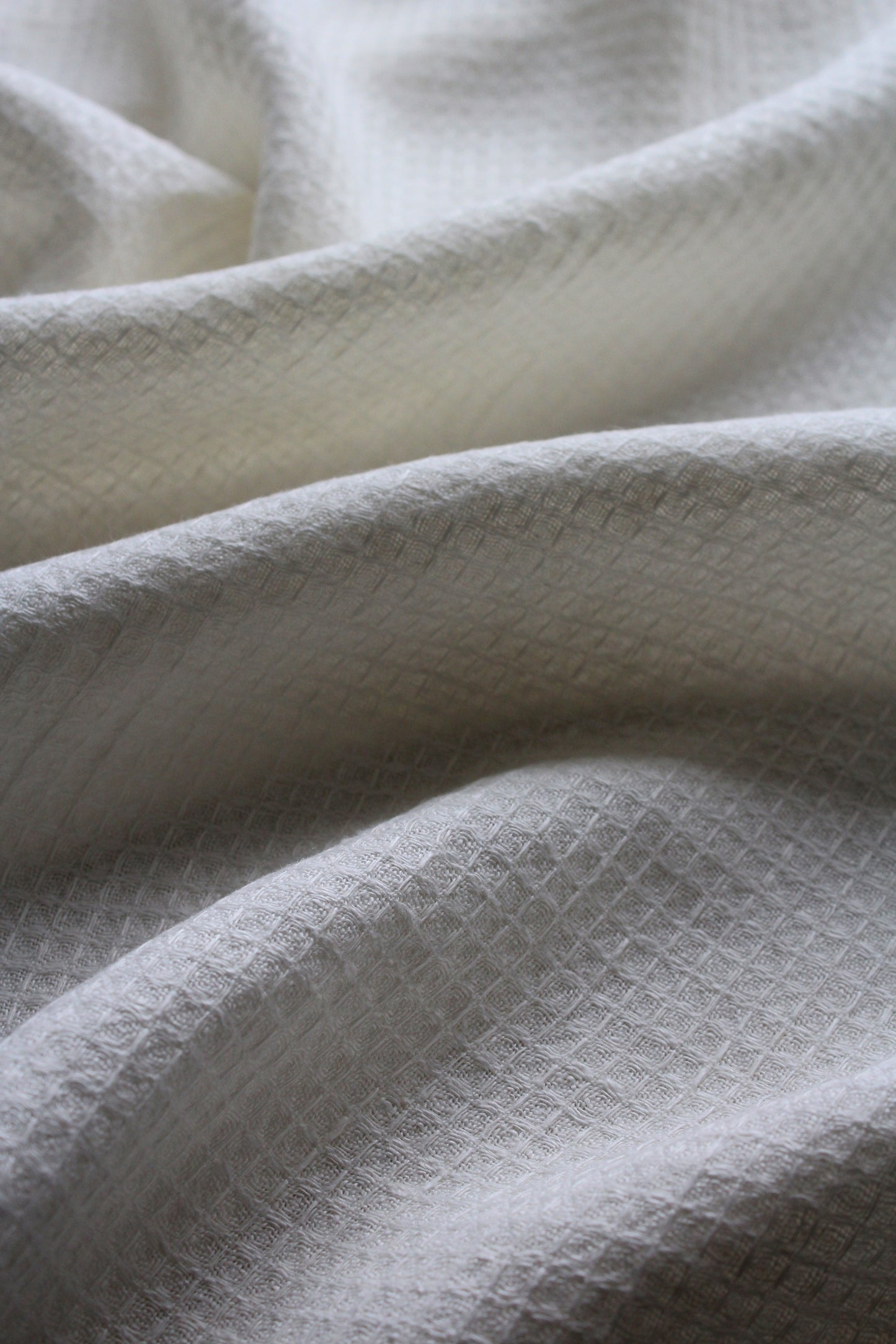 NEW Waffle Ecru Wide Linen Fabric - AVLEN