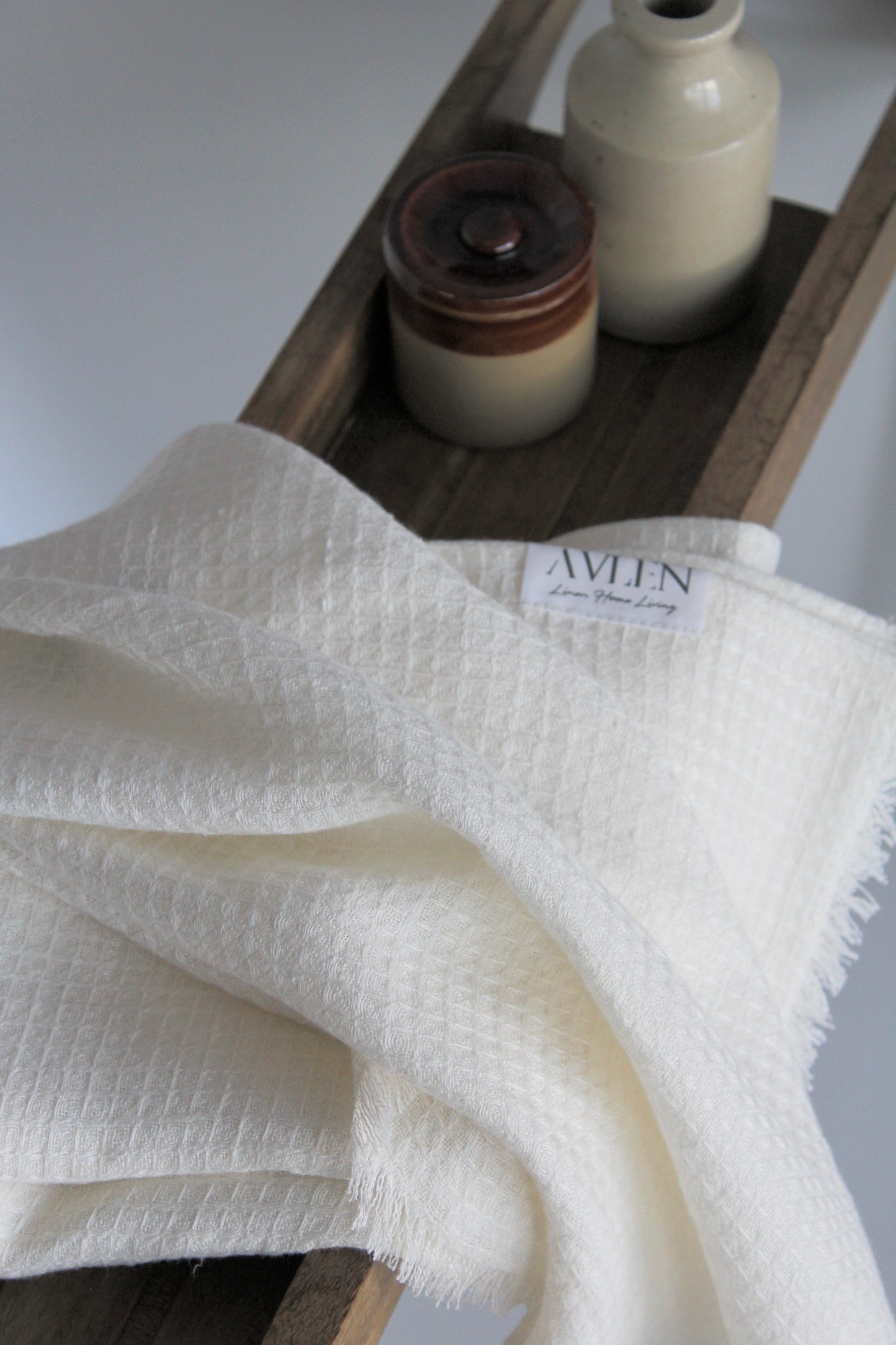 NEW | Waffle Ecru Linen Towel Set - AVLEN