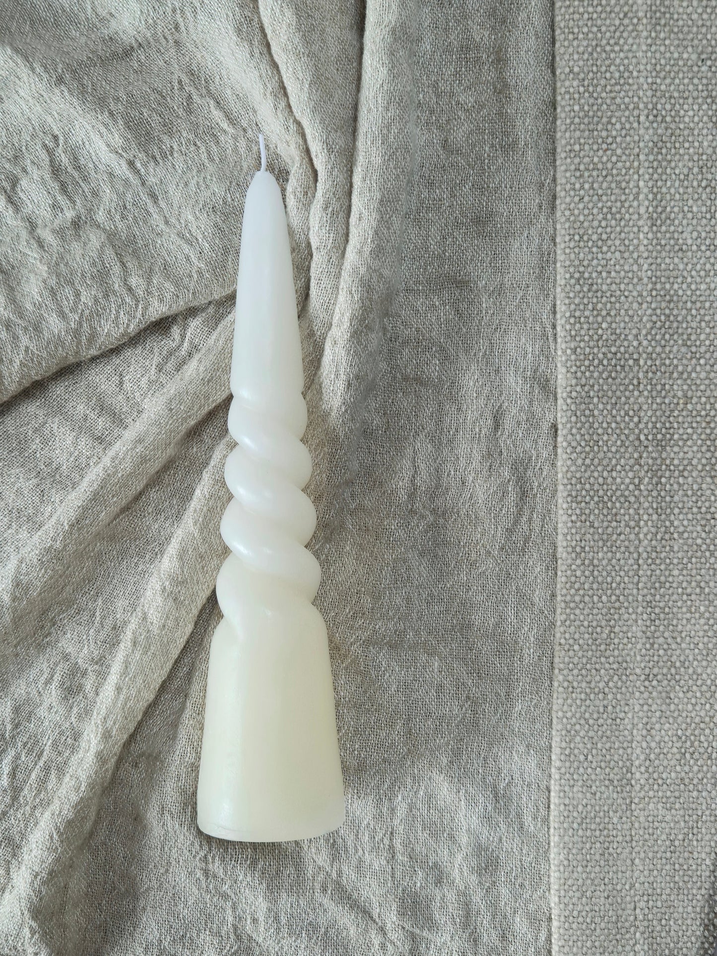 chunky twisted white taper candle