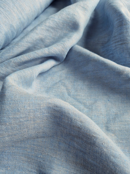 Kira Sky Grey Linen Fabric p/m CLEARANCE