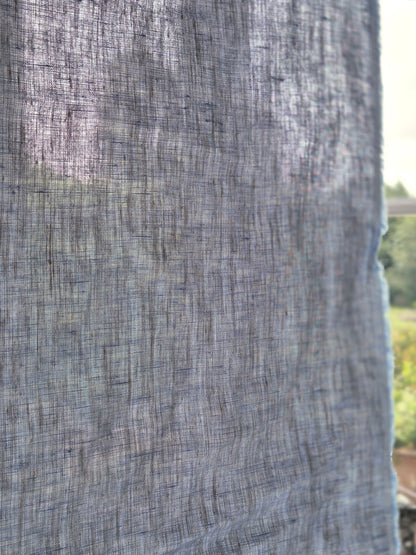 Kira Sky Grey Linen Fabric p/m CLEARANCE