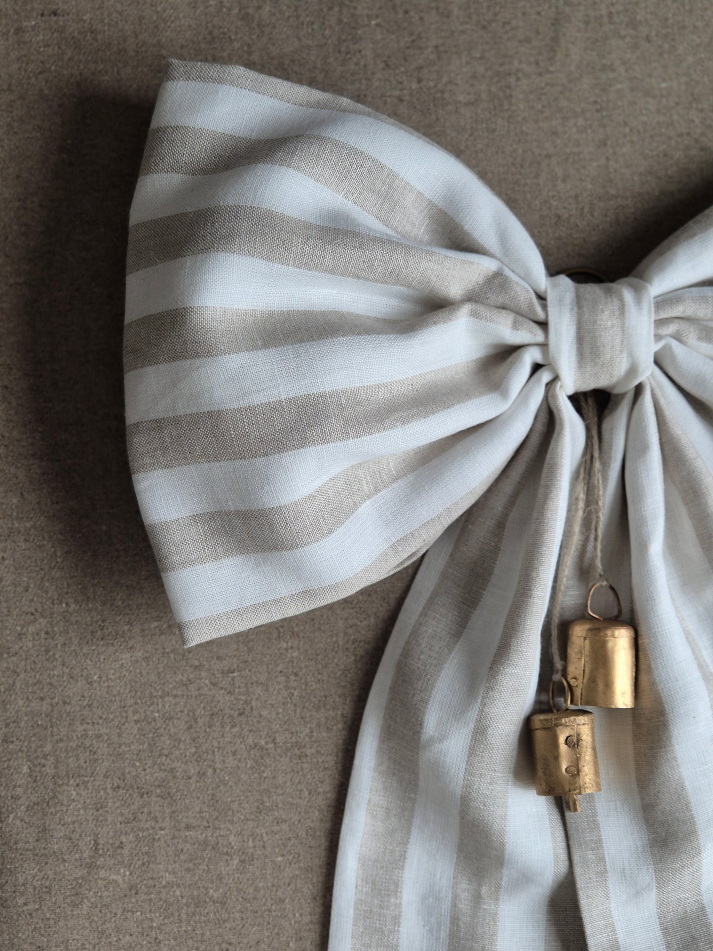 Oversized Linen Bow | Ella Stripe