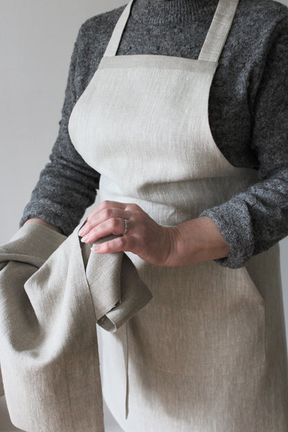 Linen Apron | Oatmeal