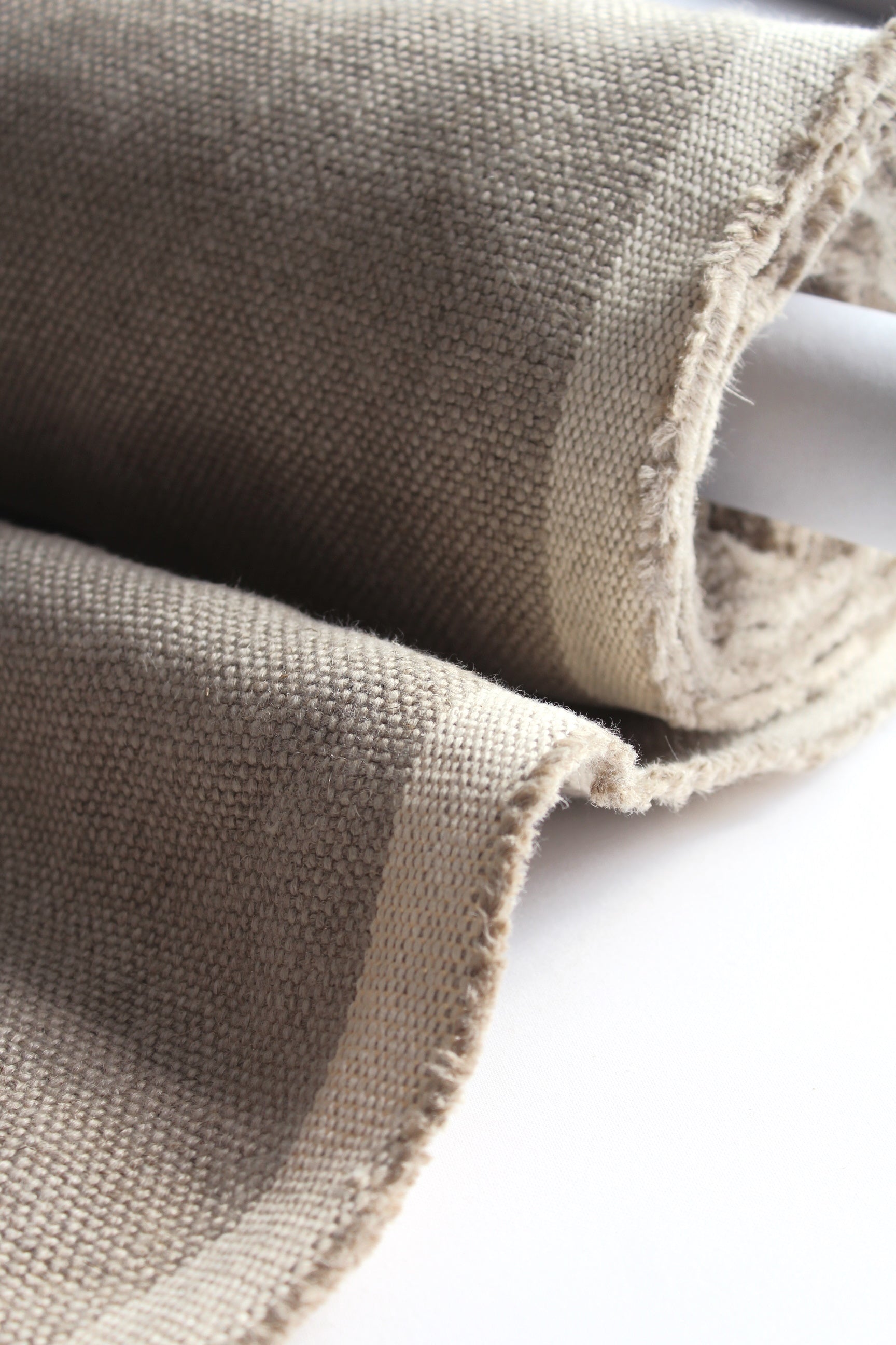 pure natural flax linen sand beige heavily woven texture heavy weight fabric