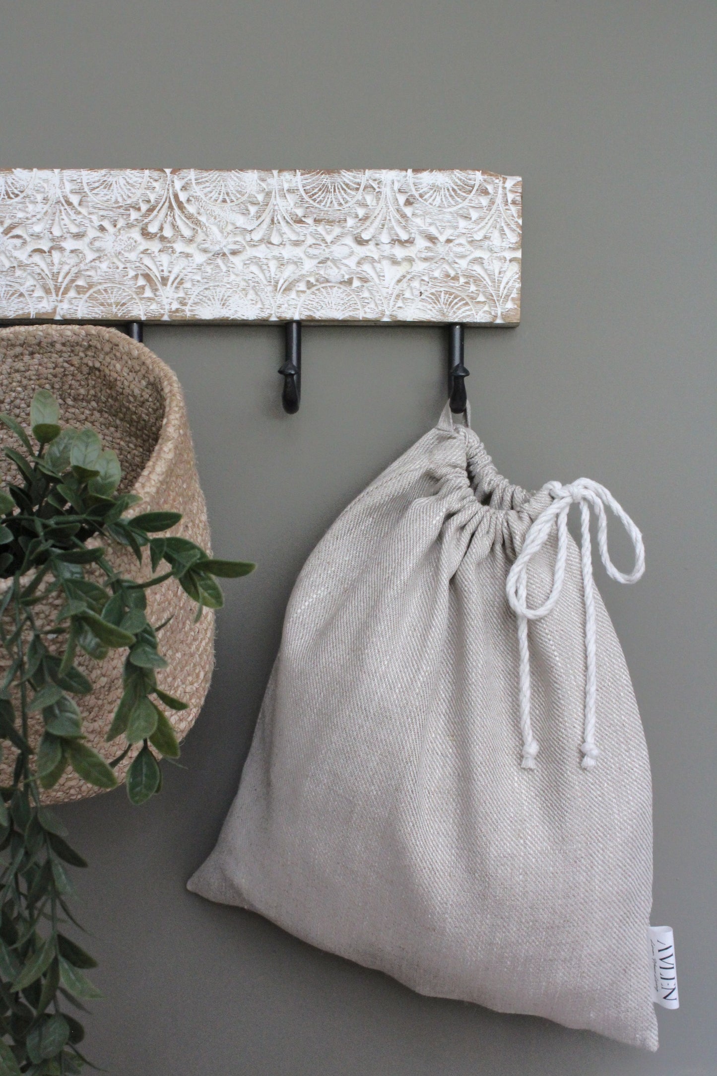 Drawstring Storage Bag | Oatmeal - AVLEN