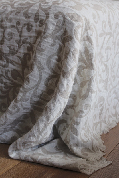 Jacquard Linen Blanket Throw | Reversible Design