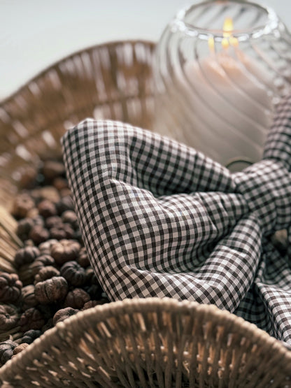 Mini Gingham Bow | Brown