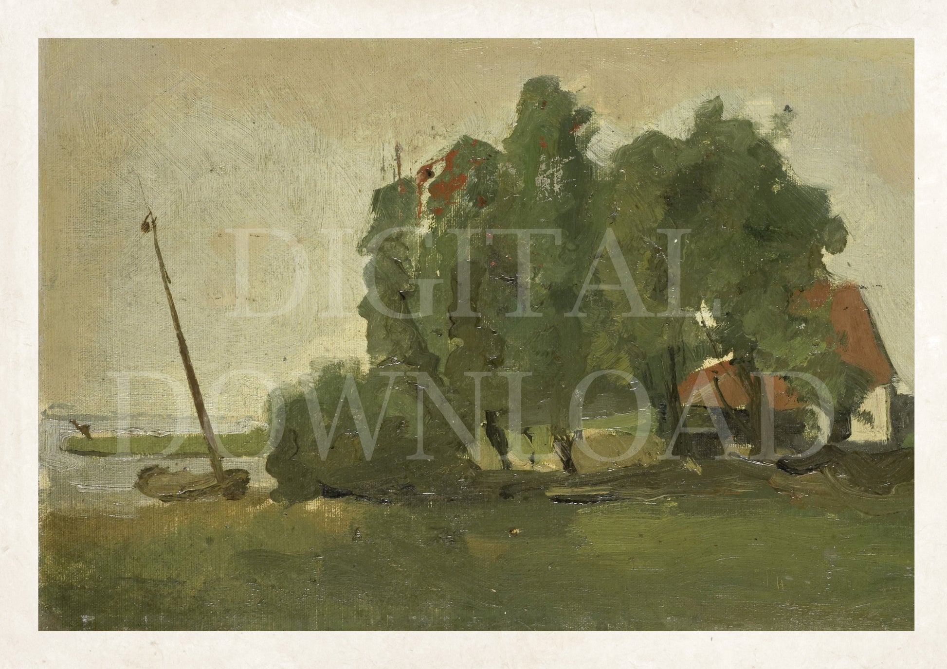 vintage style camping site digital download art work