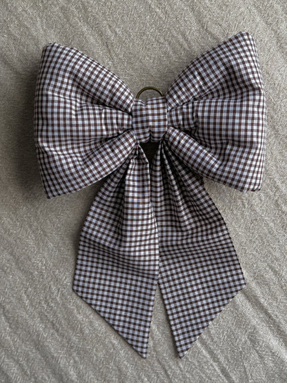 Mini Gingham Bow | Brown