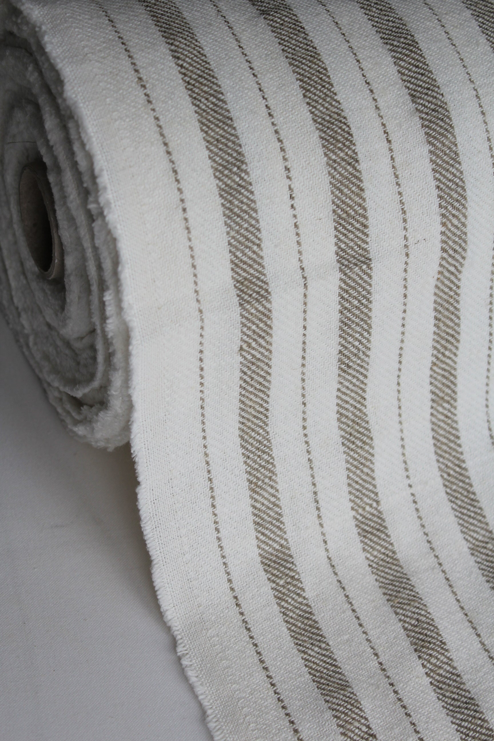 pure natural flax linen sand beige and white, natural rustic herringbone stripe texture, medium weight fabric