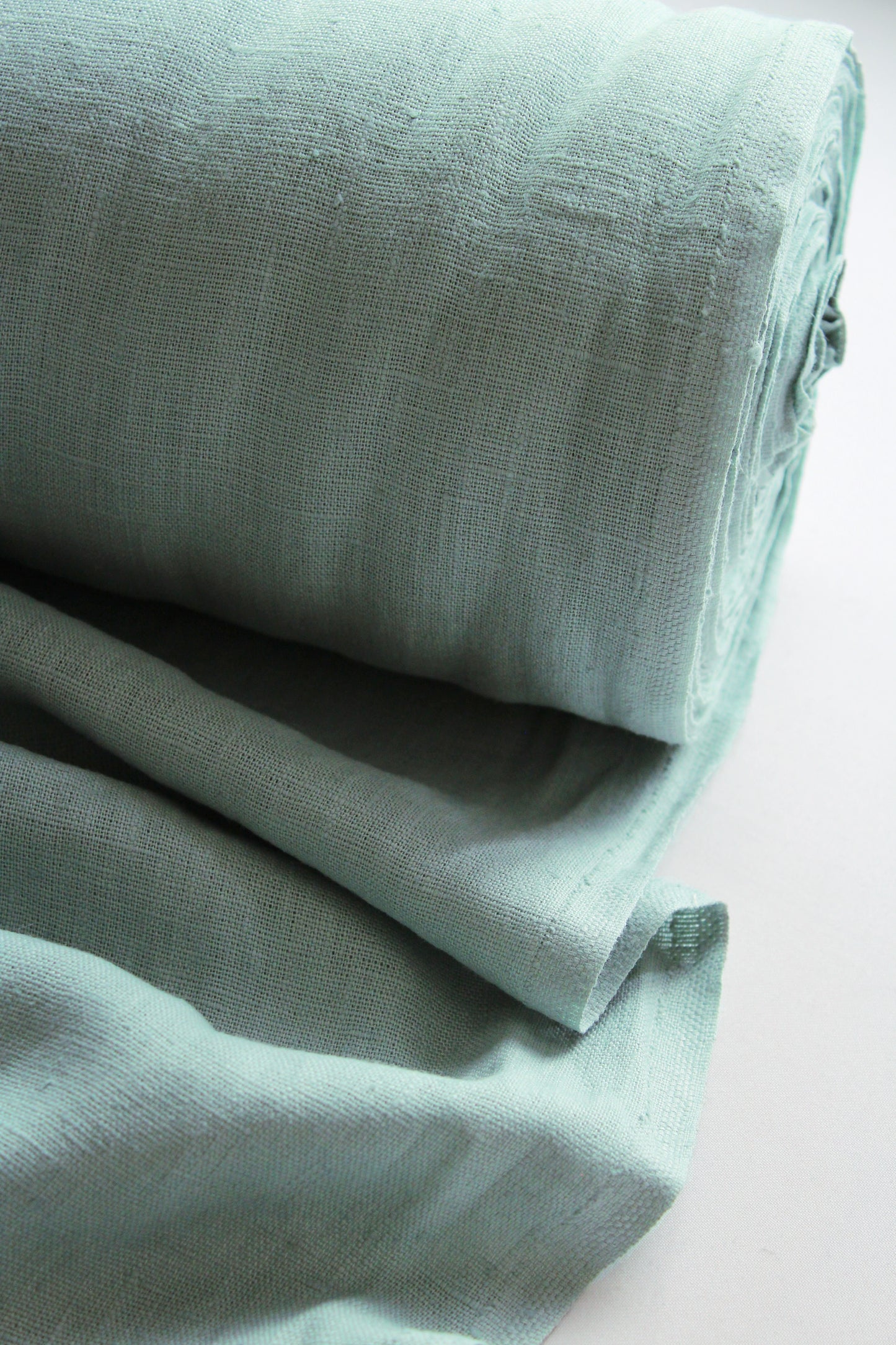 Maya Smoke Mint Linen Fabric - AVLEN