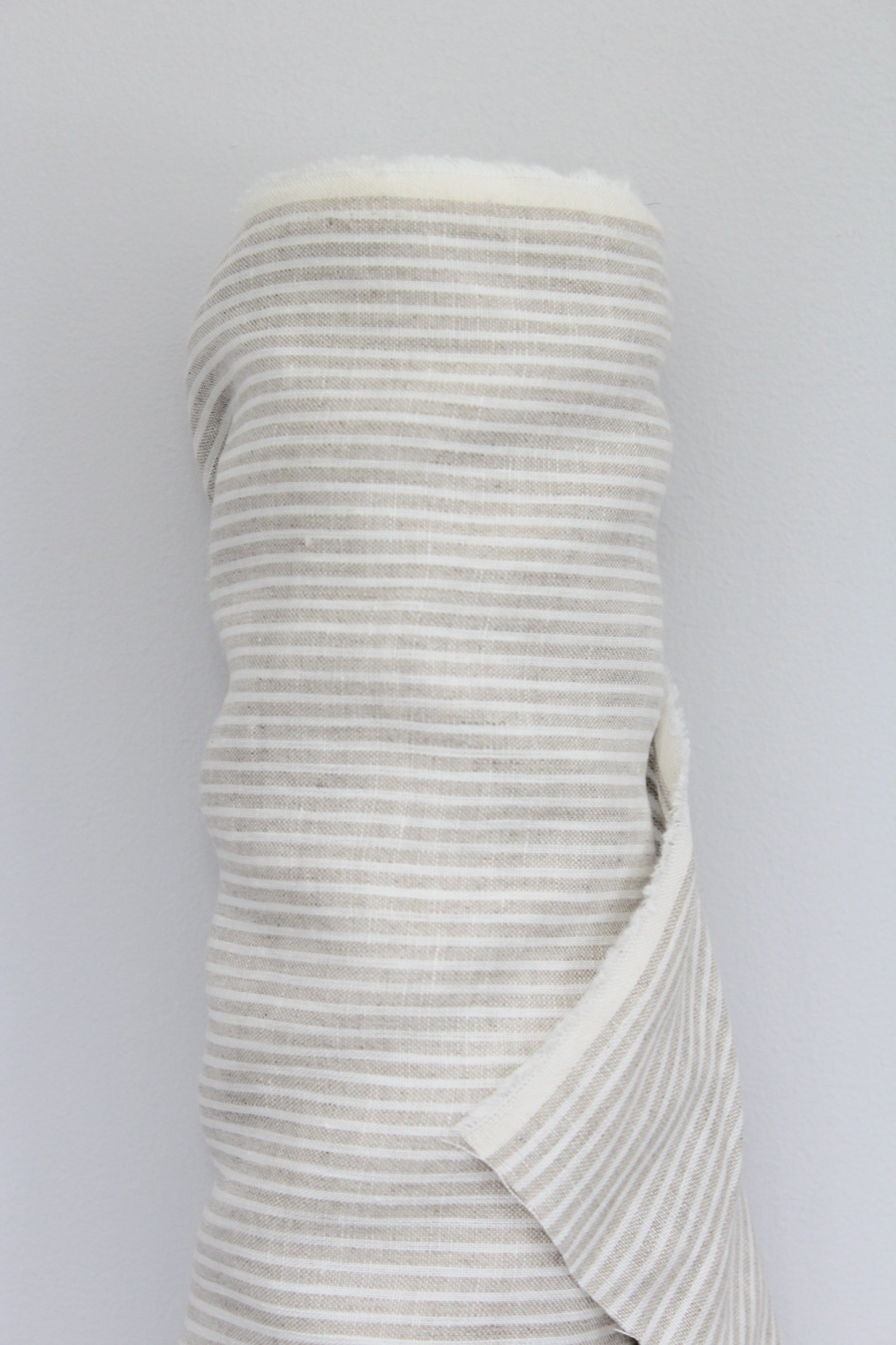 Siena Wide Sand Stripe Linen Fabric - AVLEN