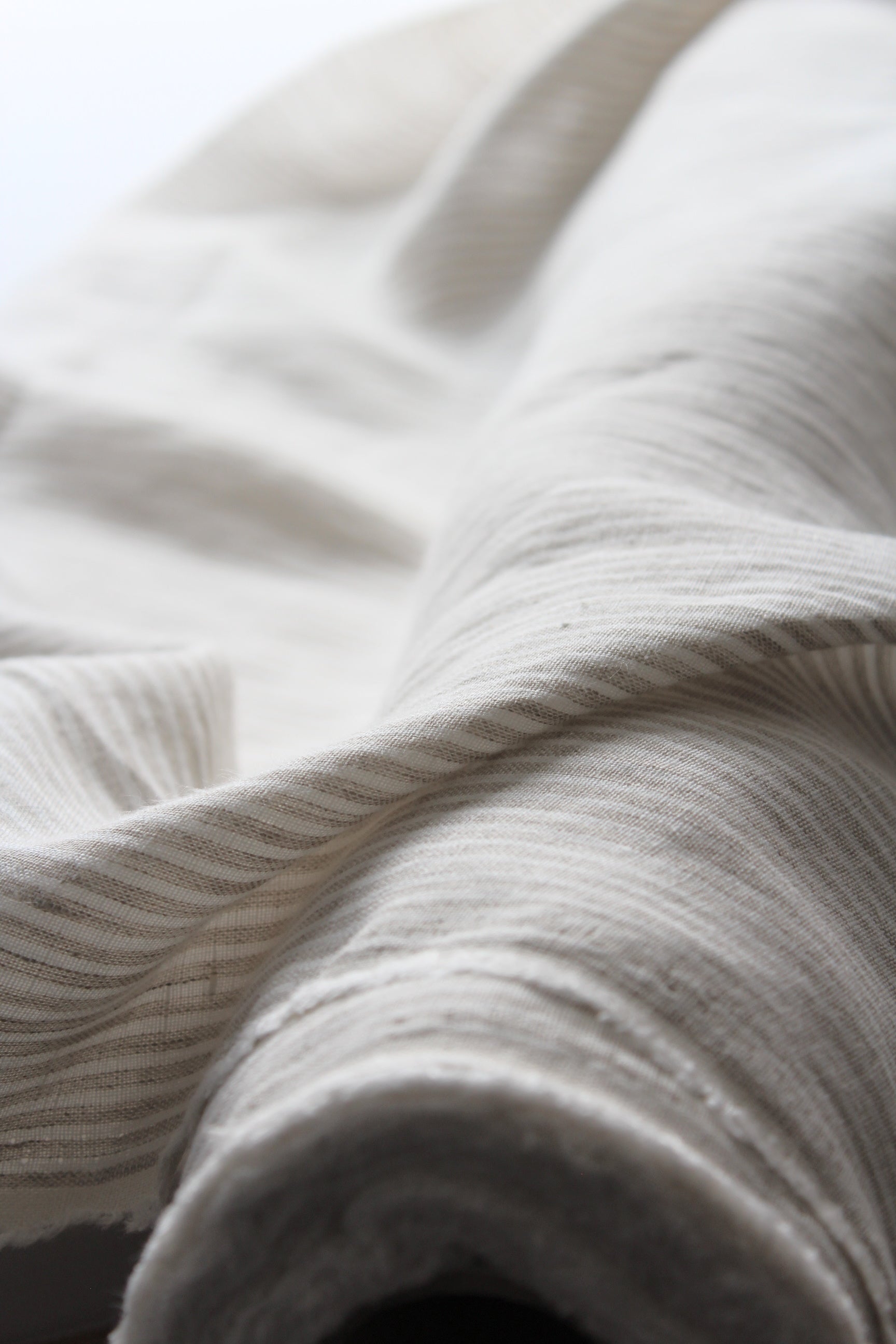Siena Wide Sand Stripe Linen Fabric - AVLEN