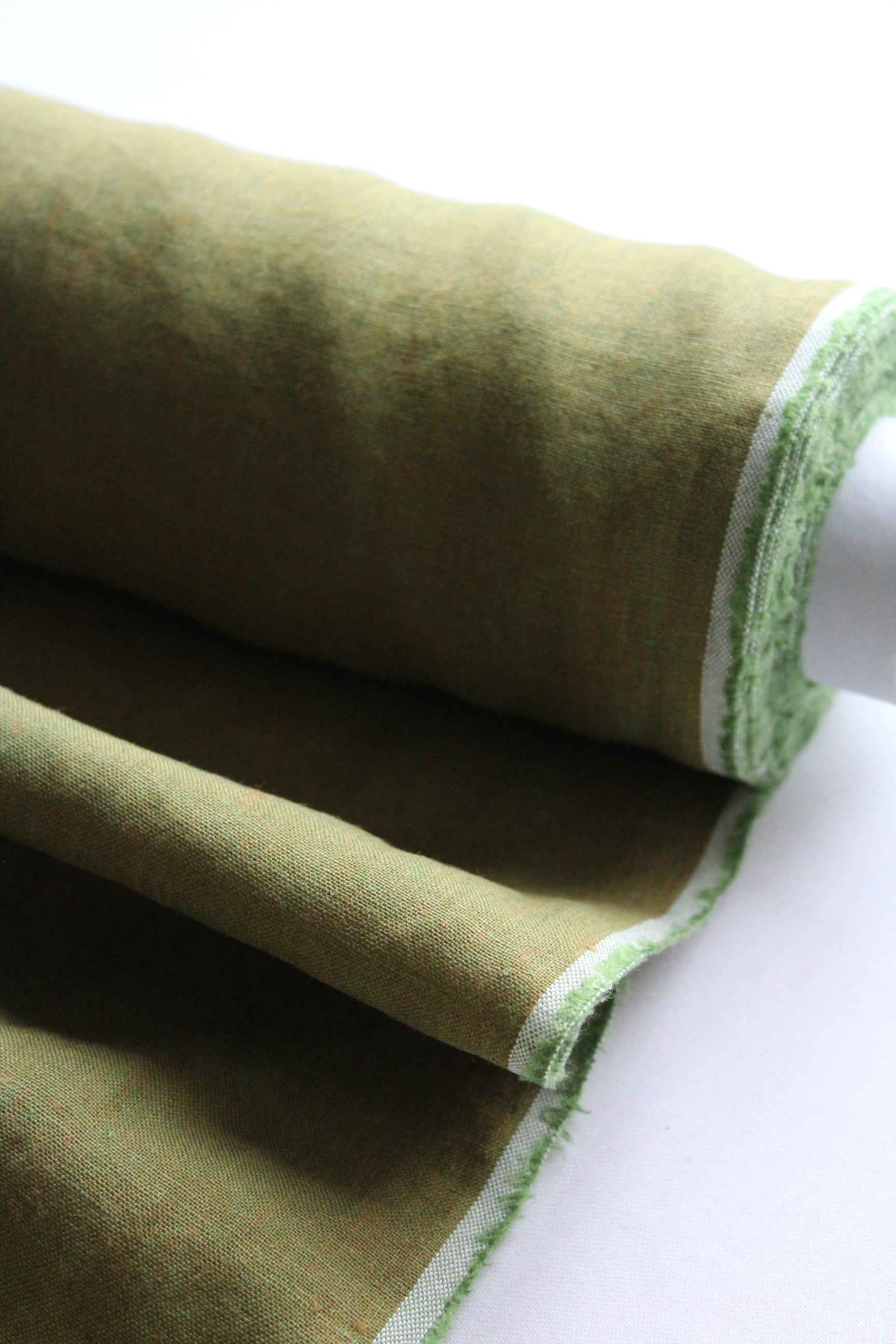 Kira Gold Moss Linen Fabric | LAST STOCK - AVLEN