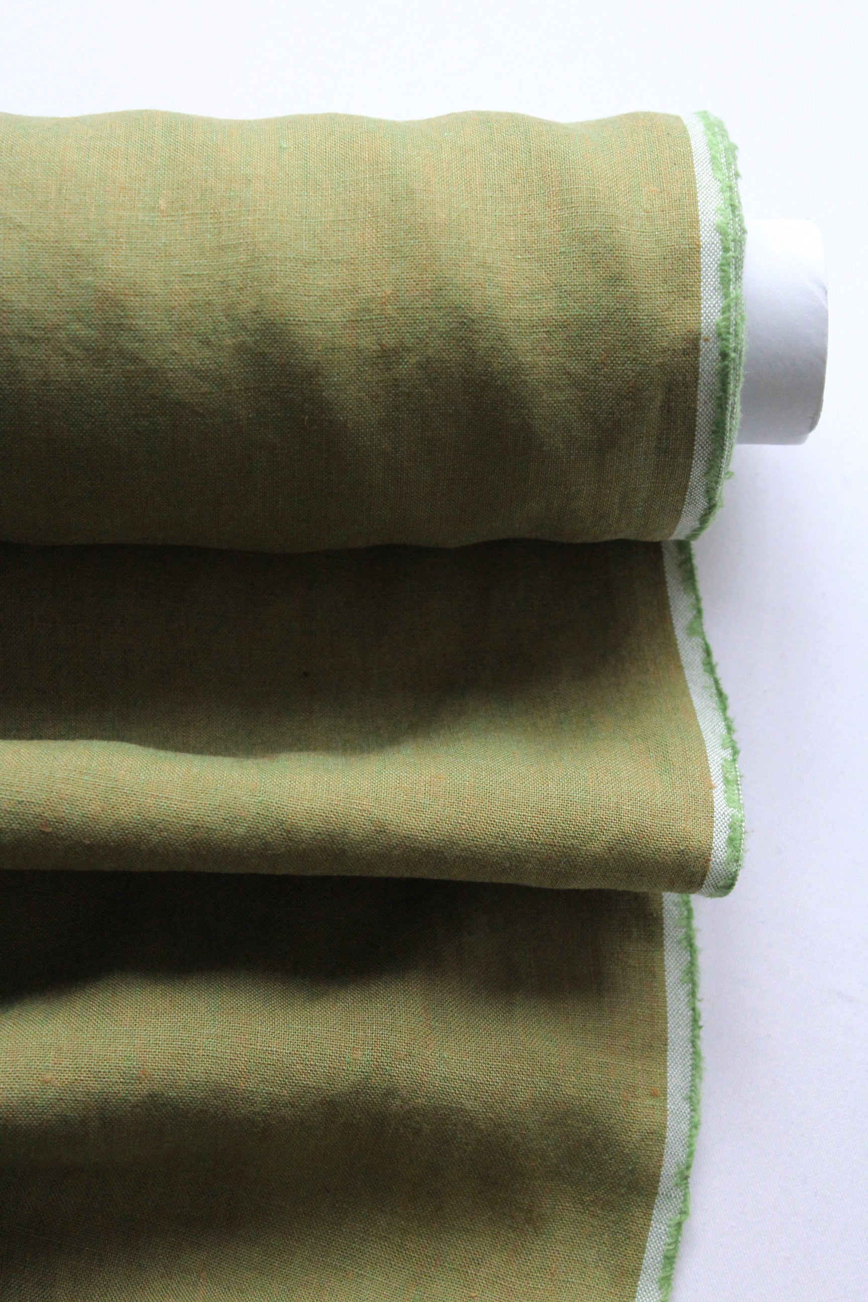 Kira Gold Moss Linen Fabric | LAST STOCK - AVLEN