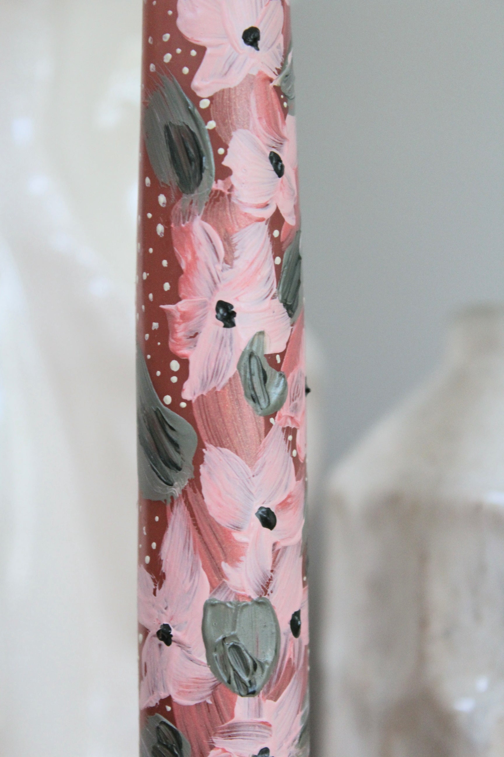 Pink Florals | Hand painted candle - AVLEN