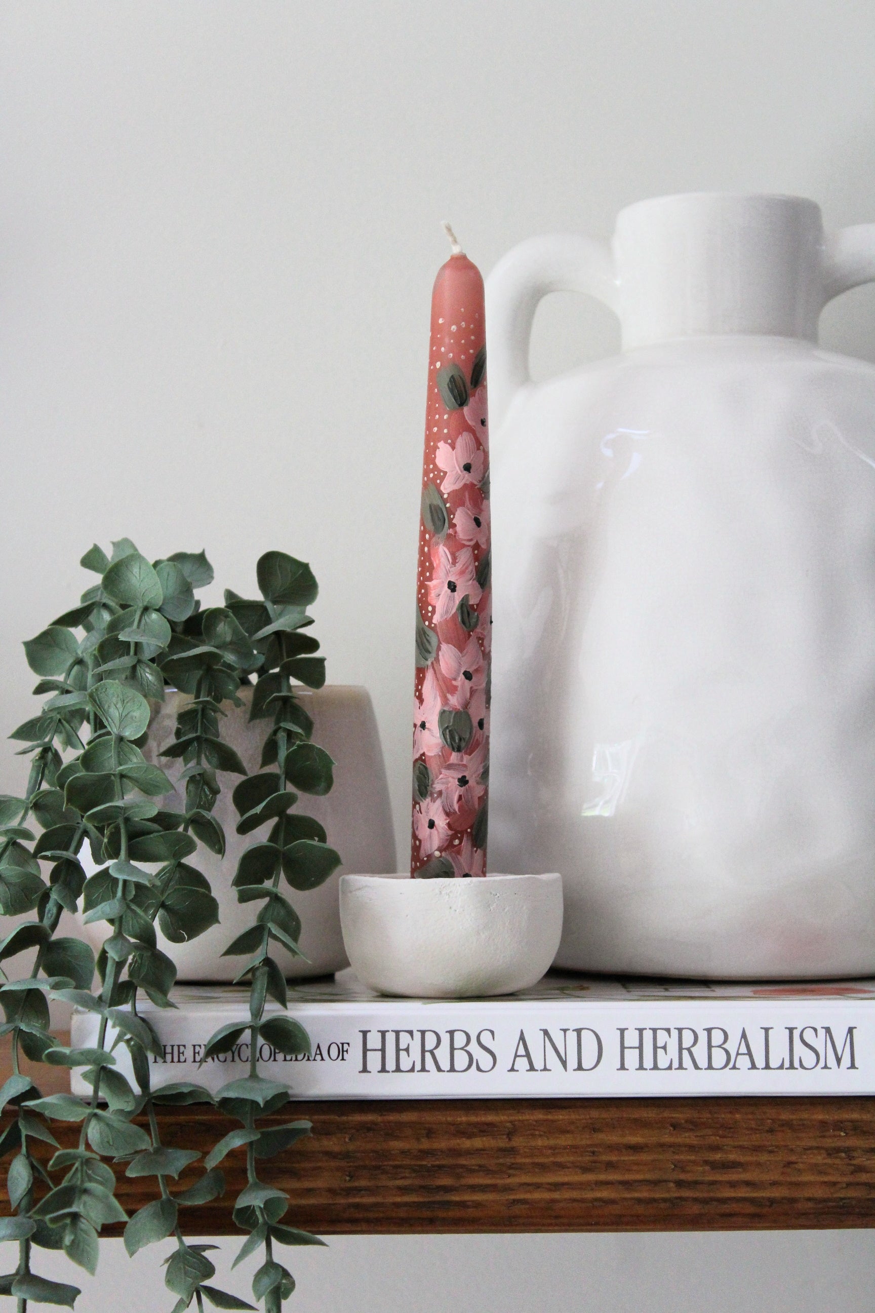 Pink Florals | Hand painted candle - AVLEN