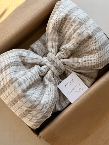 Oversized Linen Bow | Freya Stripe