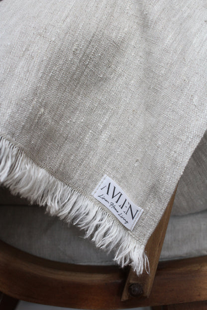 Mira Linen Blanket Throw | 2 colours available - AVLEN