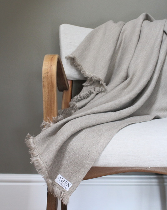 Mira Linen Blanket Throw | 2 colours available - AVLEN