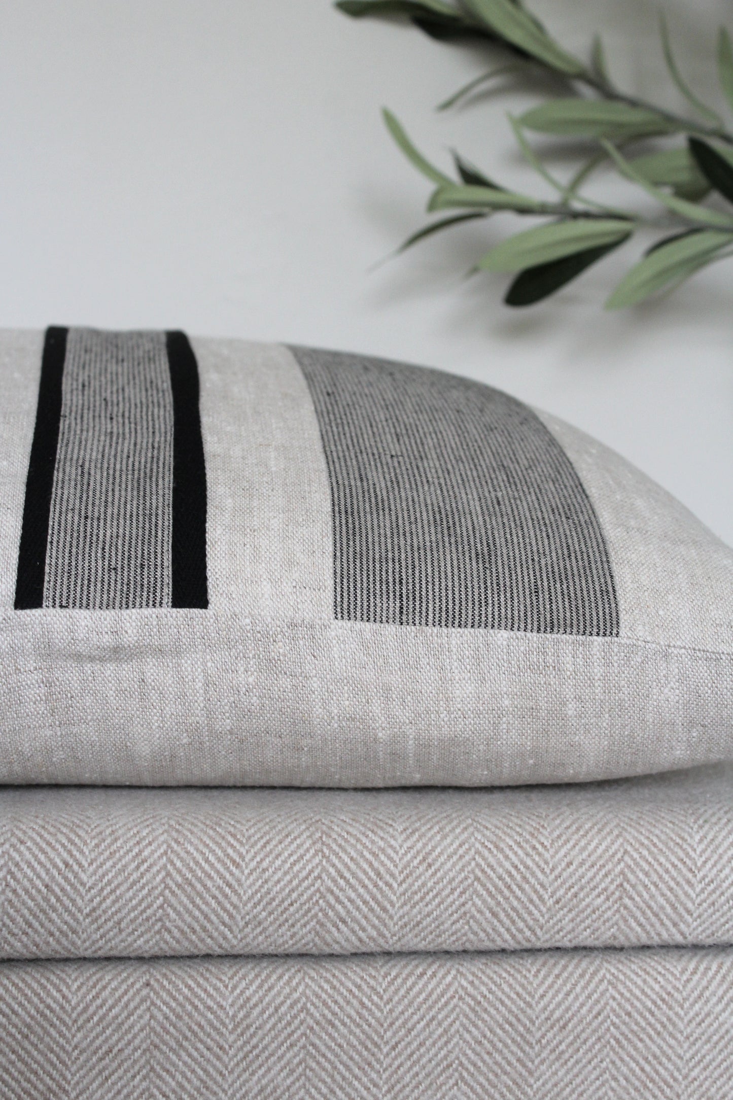 Harris Stripe Linen Cushion Cover - AVLEN