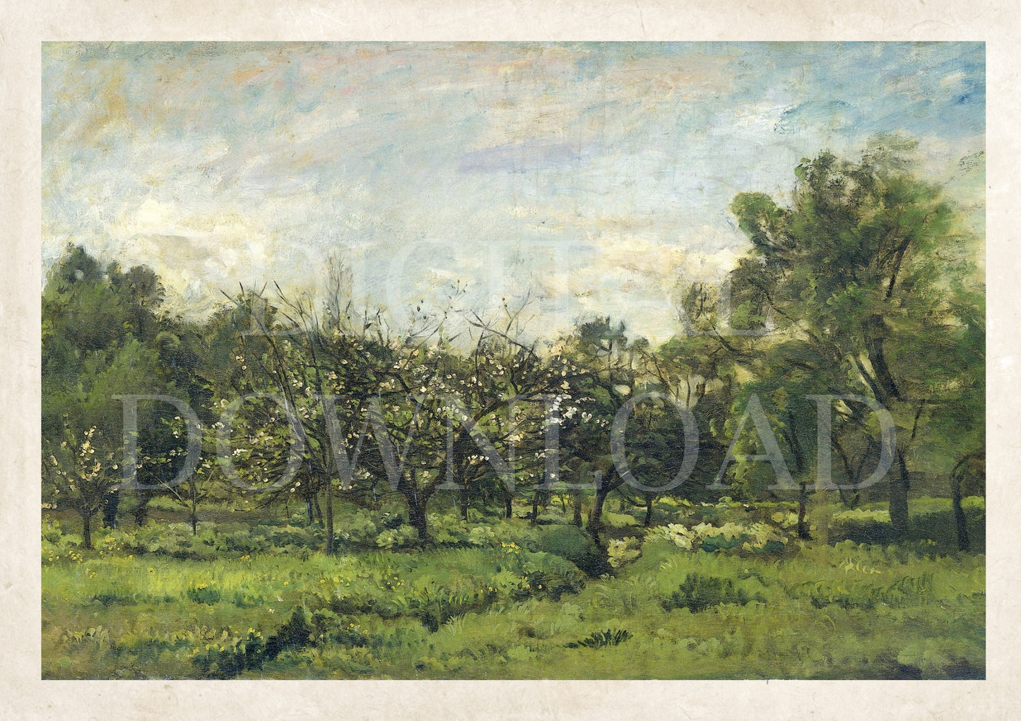 vintage style orchards digital download art work