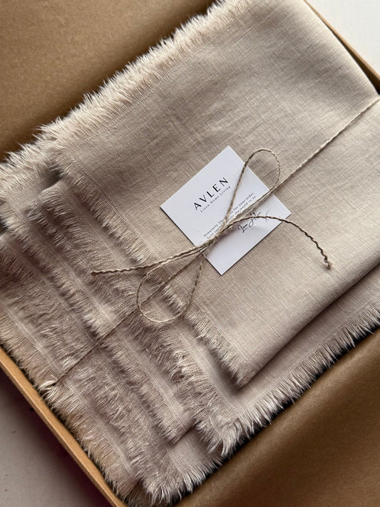 Linen Raw Edge Napkins | 21 colours