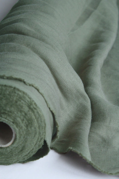 Siena Sage Linen Fabric - AVLEN