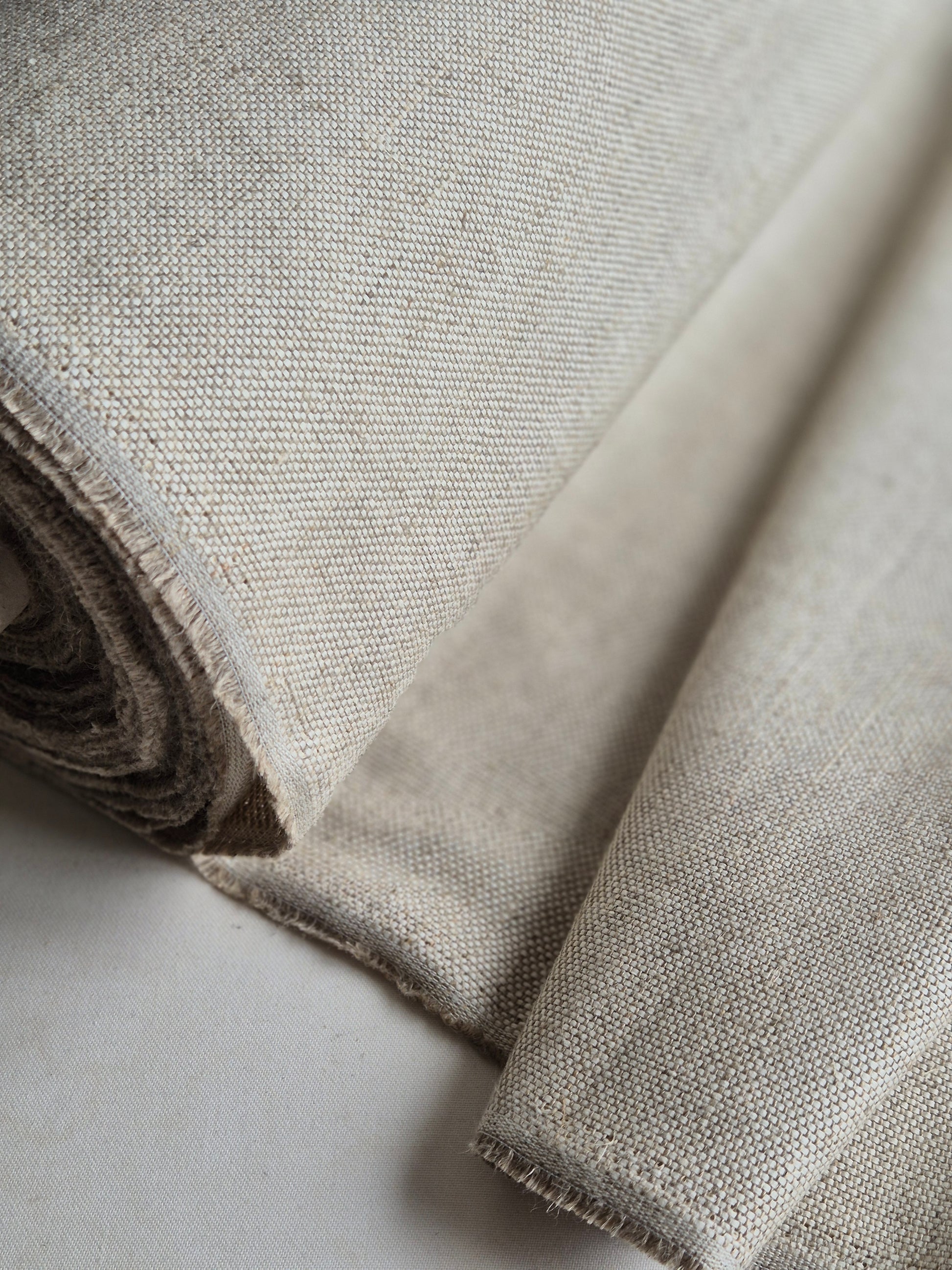 NEW Sara Oatmeal Linen Fabric - AVLEN
