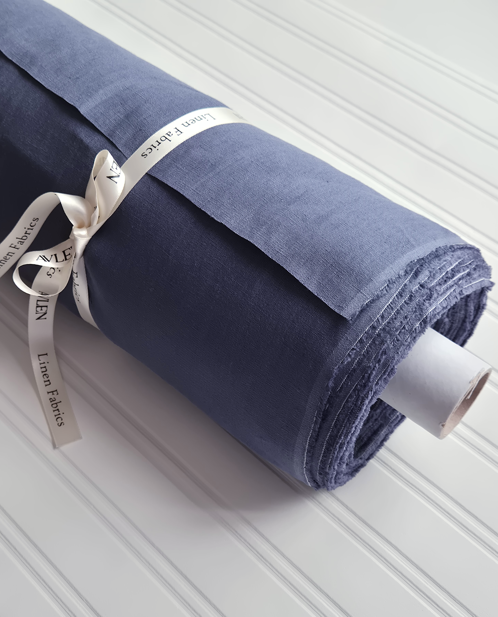 Siena Cloud Blue Linen Fabric | 30m Roll - AVLEN