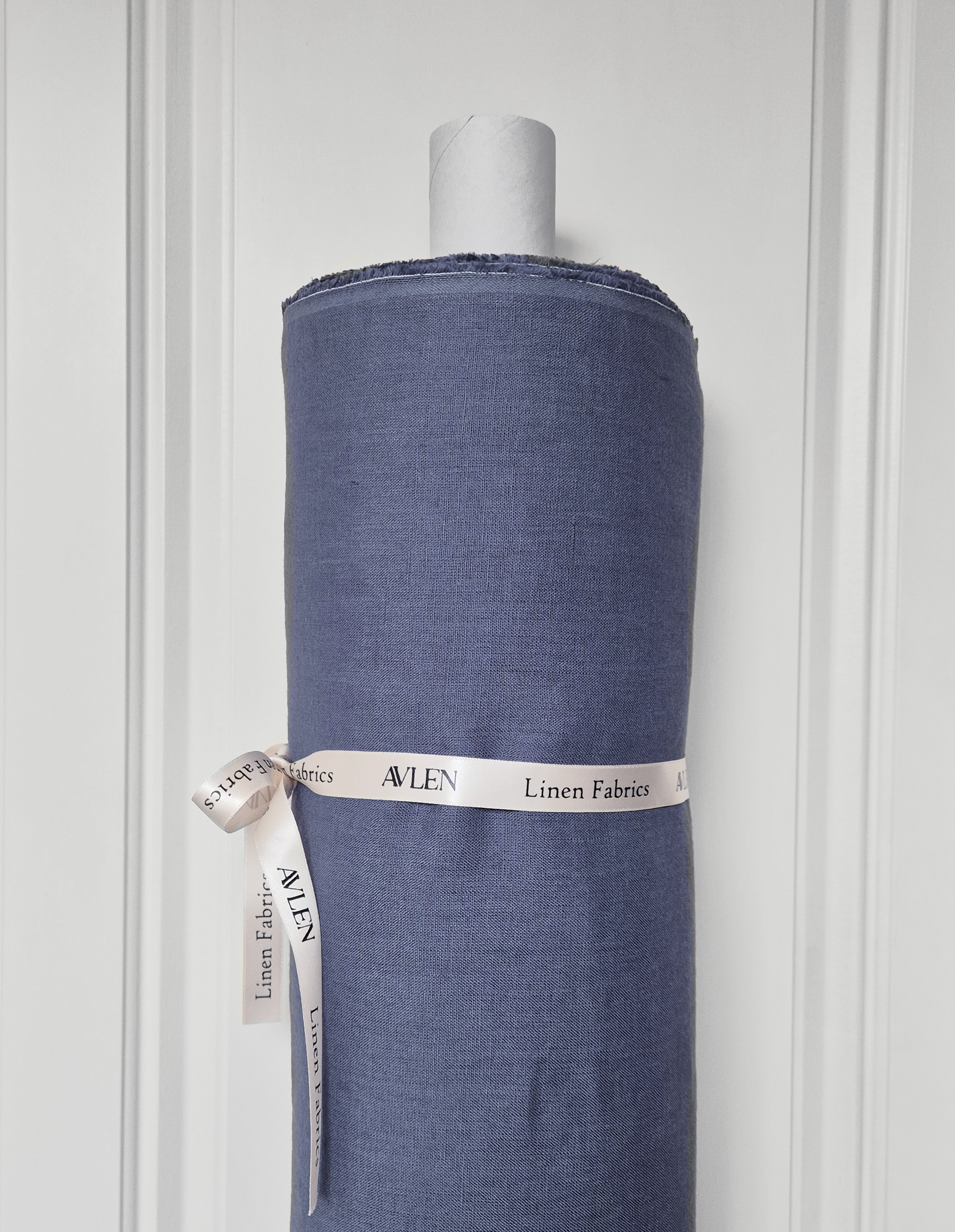 Siena Cloud Blue Linen Fabric | 30m Roll - AVLEN