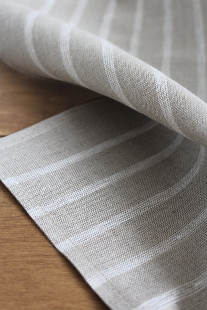 Linen Tea Towel | Medium White Stripe - AVLEN