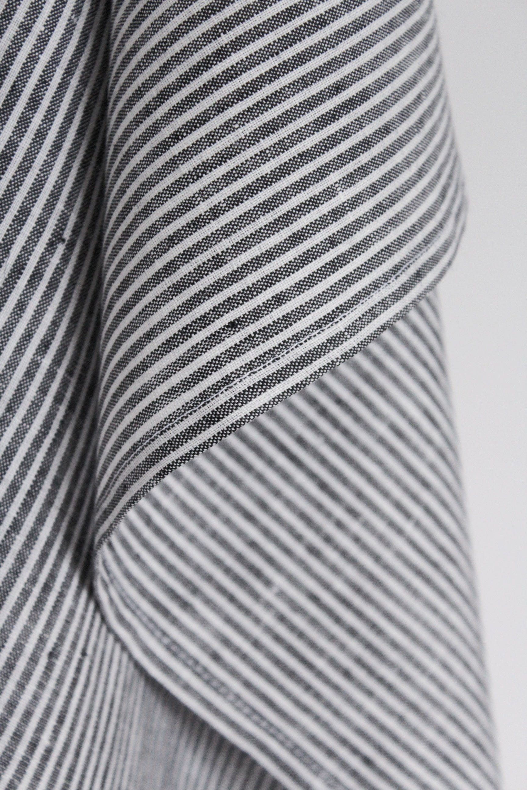 Linen Tea Towel | Wide Grey Stripe - AVLEN